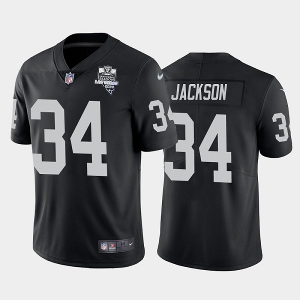 Men's Las Vegas Raiders #34 Bo Jackson Black NFL 2020 Inaugural Season Vapor Limited Stitched Jersey